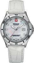 Swiss Military Hanowa Flagship Chronograph Watch with White Dial  and  Leather Strap