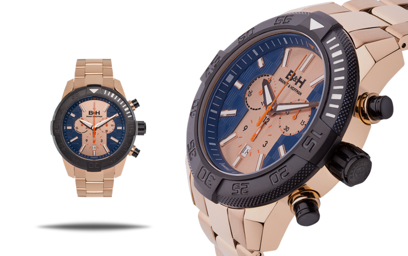 Brandt & Hoffman 47mm SWISS Gentleman's Chronograph Butler Men Watch /RETAILS @ $1,665.00 ( R19,675)