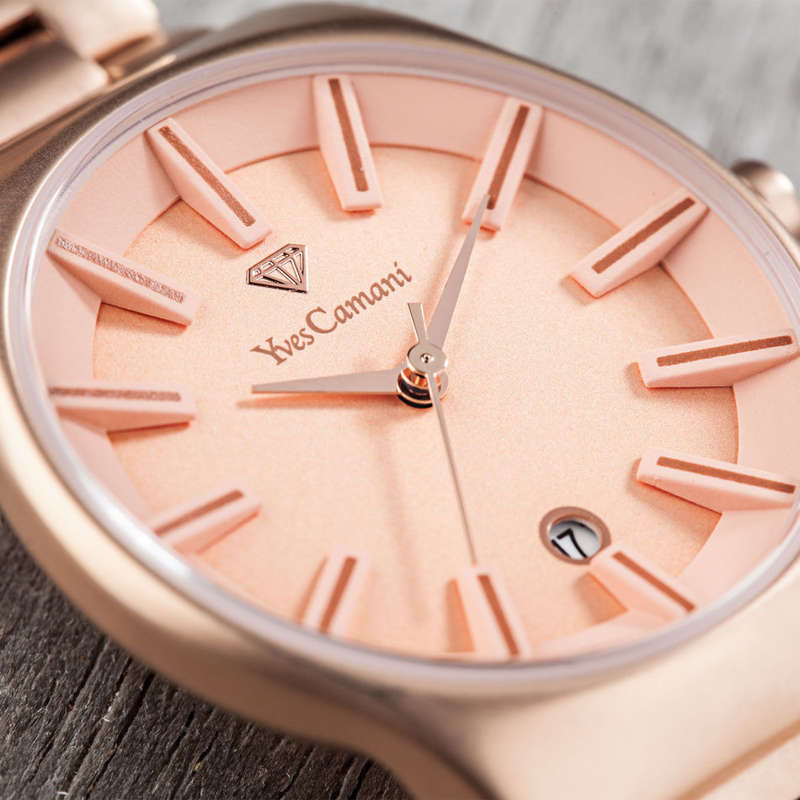YVES CAMANI Louanne Ladies Watch Stainless Steel Rose Gold Date Display watch