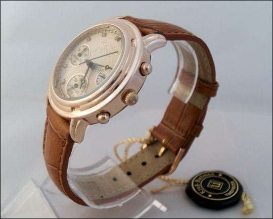 R1 Auction Retail: R13,458.00 Krug Baumen MEN Principle Gold 8X REAL Diamond Croc Leather Watch