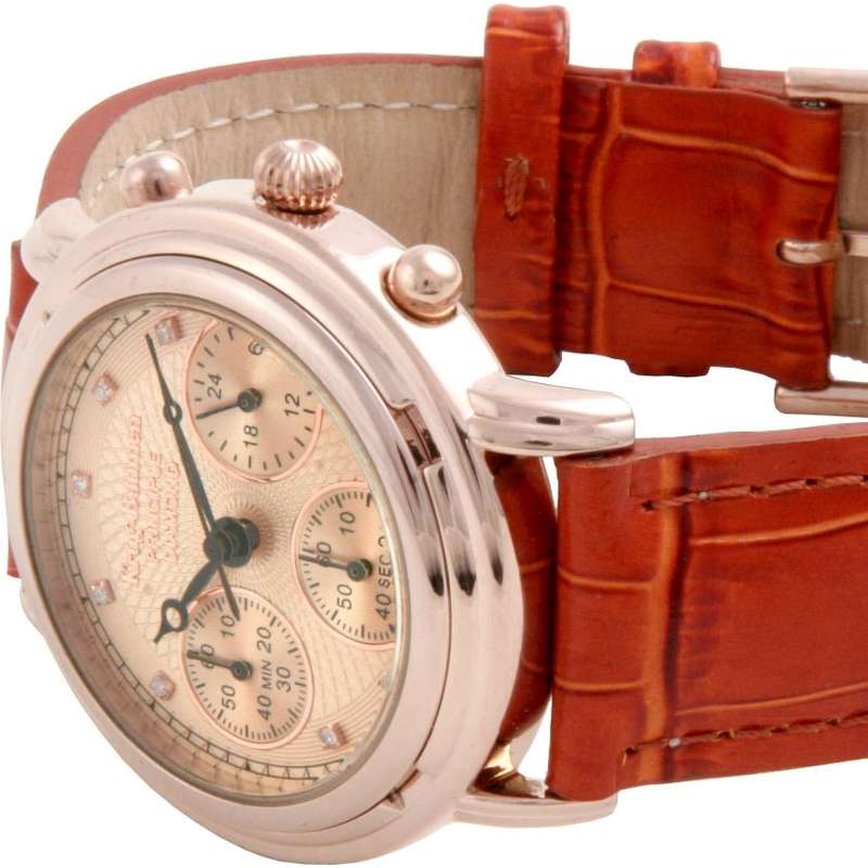 R1 Auction Retail: R13,458.00 Krug Baumen MEN Principle Gold 8X REAL Diamond Croc Leather Watch