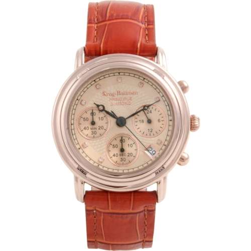 R1 Auction Retail: R13,458.00 Krug Baumen MEN Principle Gold 8X REAL Diamond Croc Leather Watch