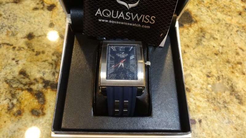 R1 AUCTION**Aquaswiss Tanc G Unisex Blue Dial Resin Band Watch Swiss Made Retail: $1200 /R14190