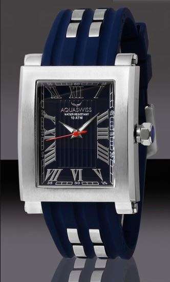 R1 AUCTION**Aquaswiss Tanc G Unisex Blue Dial Resin Band Watch Swiss Made Retail: $1200 /R14190