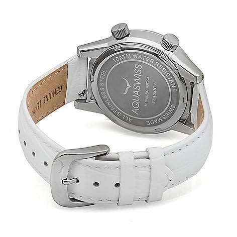 R1 AUCTION Retail: $900/ R10,845.00 Aquaswiss 42mm Classic 1 Swiss Made Quartz Leather Strap Watch
