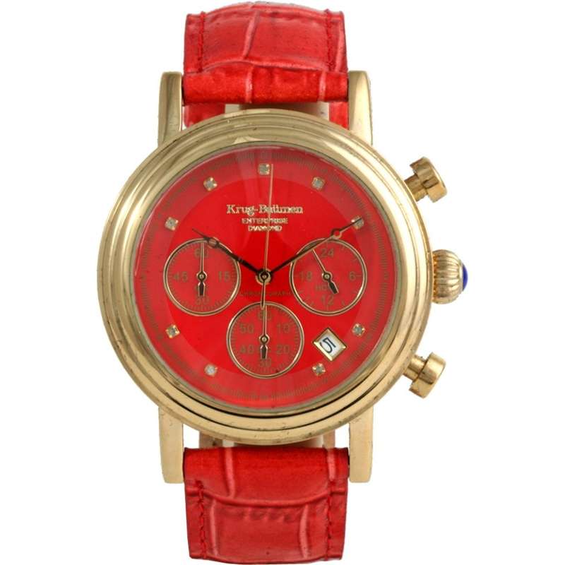 Retail: R14,000 Krug-Baumen Enterprise 8 Genuine Diamonds Red-Gold Dial chronograph Watch