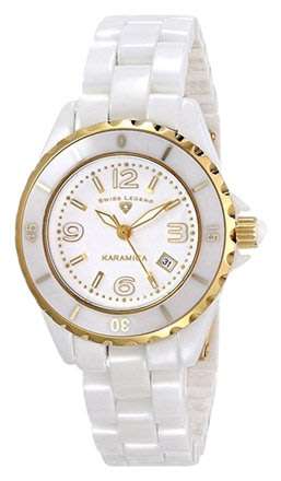 Retail: R8,830.00 Swiss Legend Women's 23K Gold PL Karamica Analog Display Swiss Quartz White Watch
