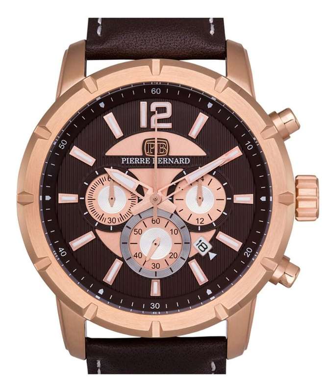 Pierre Bernard Men s Steeplechase Chronograph Watch Genuine Leather Superluminova bobshop .za