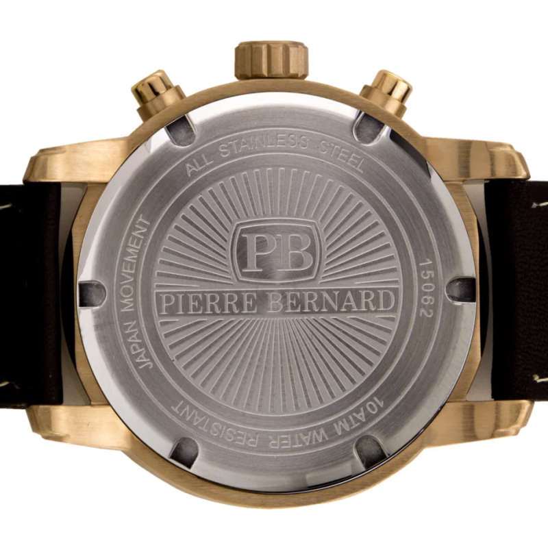 Pierre Bernard Men's Steeplechase Chronograph Watch, Genuine Leather, Superluminova