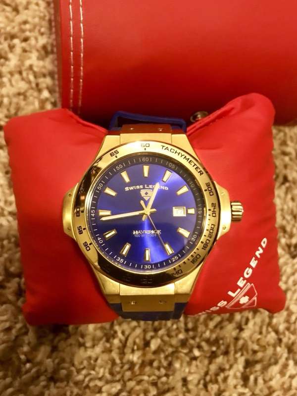 Retail: R10,061.00 Swiss Legend Women Maverick Blue Silicone with rose gold tone Watch