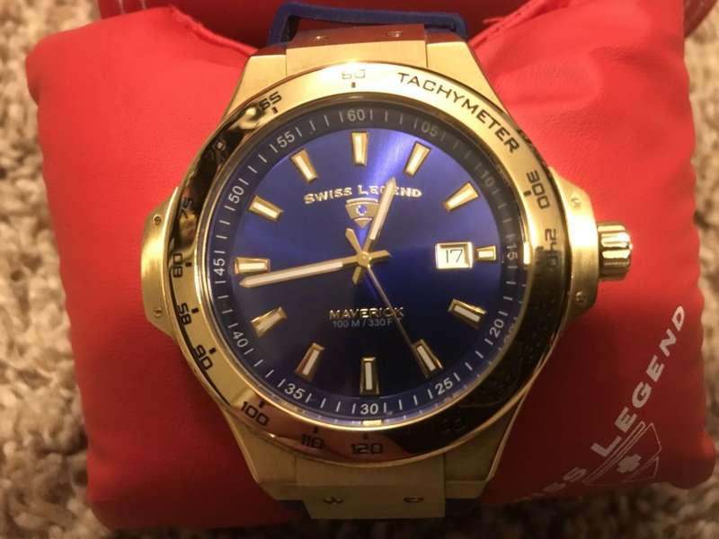 Retail: R10,061.00 Swiss Legend Women Maverick Blue Silicone with rose gold tone Watch