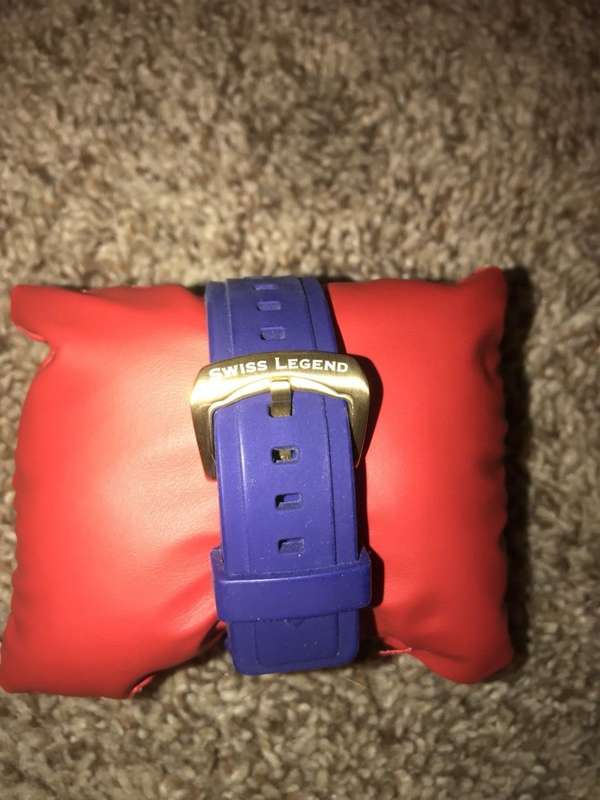 Retail: R10,061.00 Swiss Legend Women Maverick Blue Silicone with rose gold tone Watch