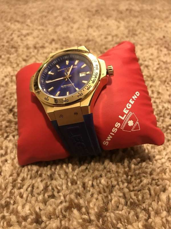 Retail: R10,061.00 Swiss Legend Women Maverick Blue Silicone with rose gold tone Watch
