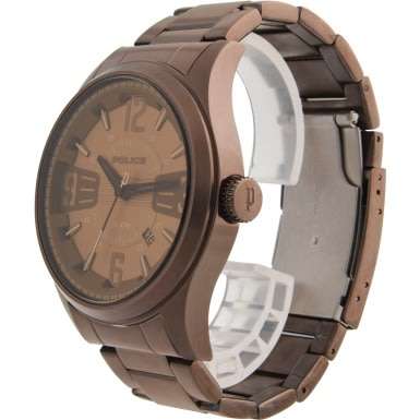 POLICE MEN'S 45MM STAINLESS STEEL BAND IP STEEL CASE QUARTZ WATCH