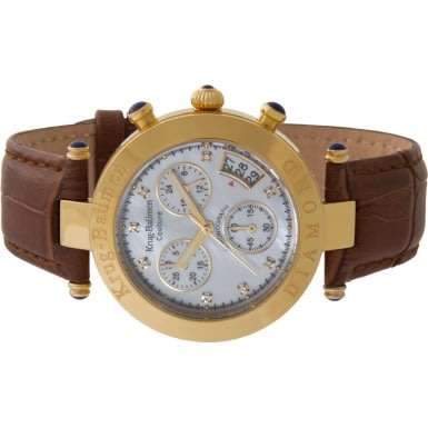 2018 Collection!! Retail: R12,124.18 Krug Baumen Unisex Couture Brown Chrono MOP Diamond Watch