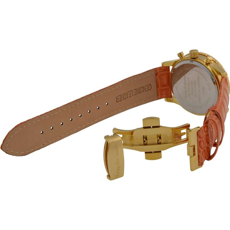 Retail: R14,366.90 Krug Baümen Air Traveller  8 Real Diamond 18K IGP Gold Dial Orange Watch