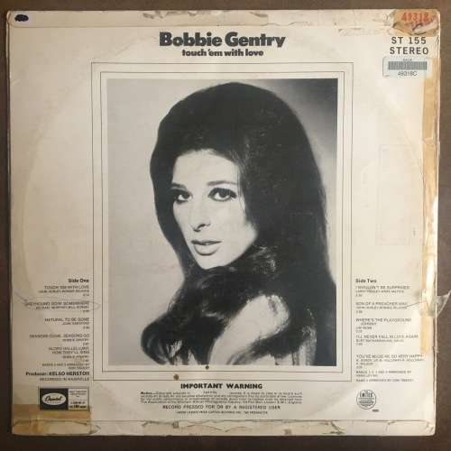 Bobbie Gentry - Touch 'Em With Love LP/Album (1969 SA Press) VG/G