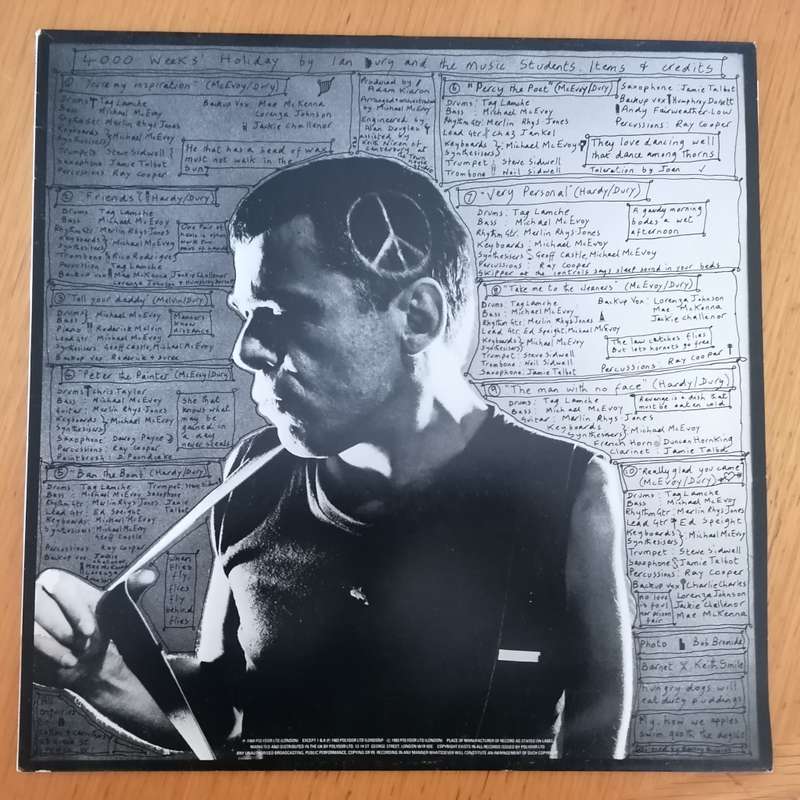 Ian Dury & the Music Students - 4000 Weeks` Holiday LP/Album (1984 UK import) VG+/VG-