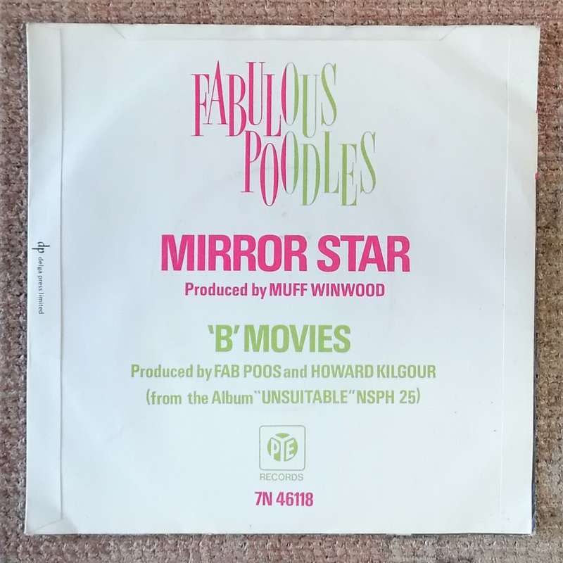 Fabulous Poodles - Mirror Star 7`/single (1978 UK import pink vinyl) VG/VG+