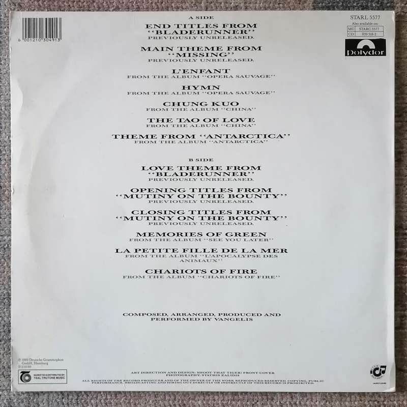 Vangelis - Themes LP/Comp. (1989 SA press) VG/VG+