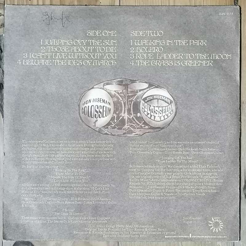 Colosseum - The Collectors Colosseum LP/Comp. (1971 UK import) VG+/VG