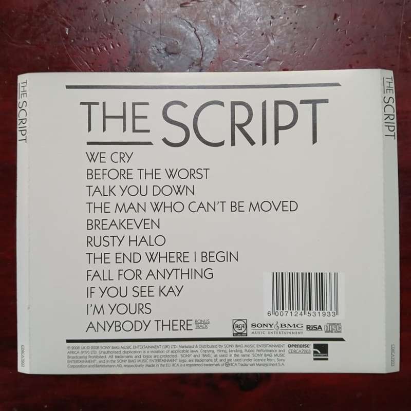 The Script (self-titled) CD/Album (2008 SA press) Exc/Exc