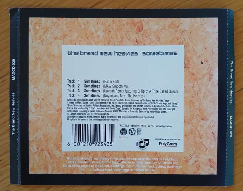 Brand New Heavies - Sometimes CD/single (1997 SA press) Exc/VG+