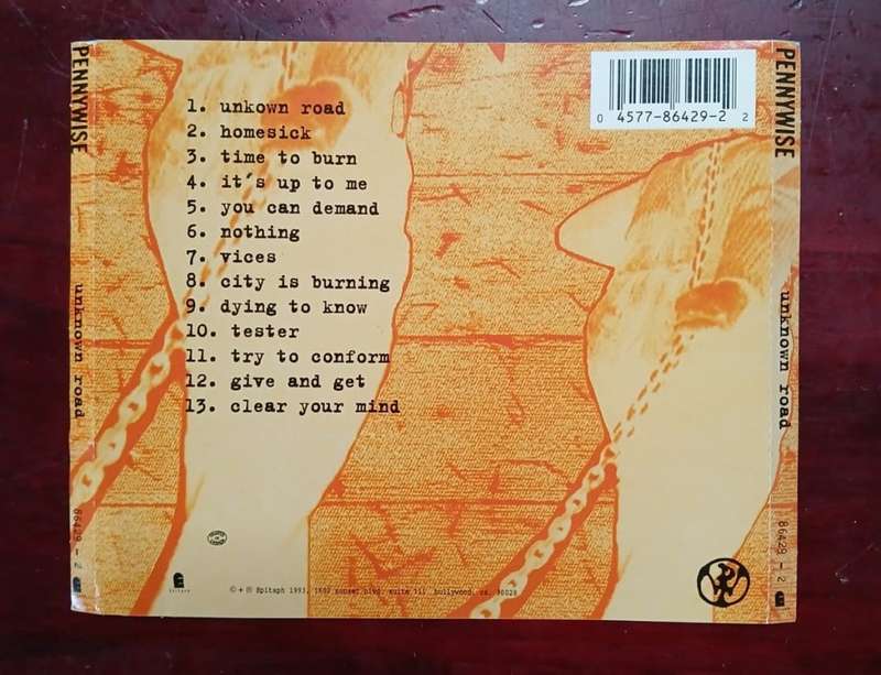 Pennywise - Unknown Road CD/Album (1993 US import) VG+/VG+