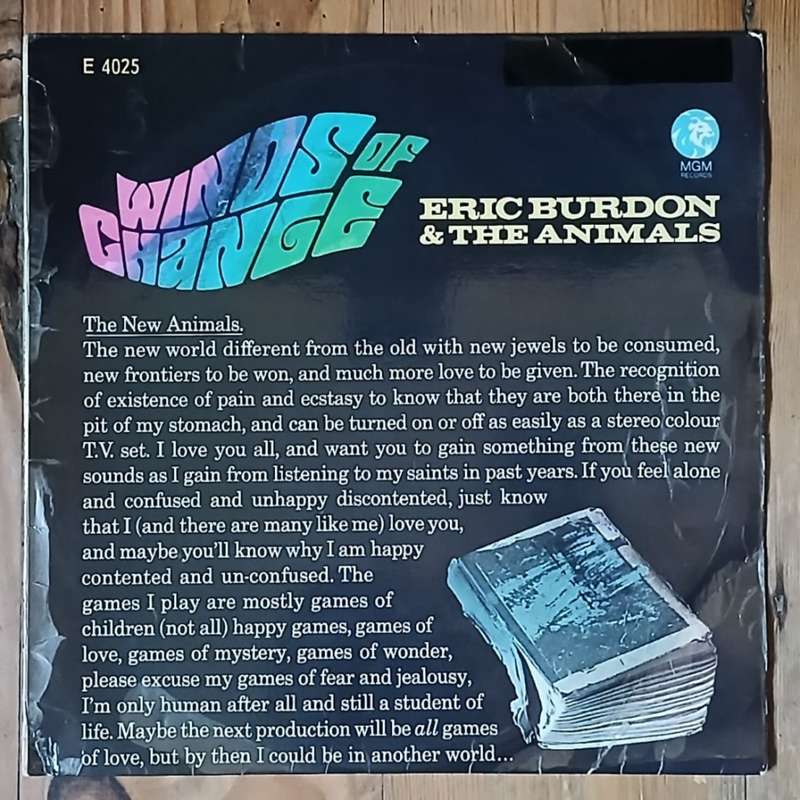 Eric Burdon & the Animals - Winds Of Change LP/Album (1967 SA press) G+/VG