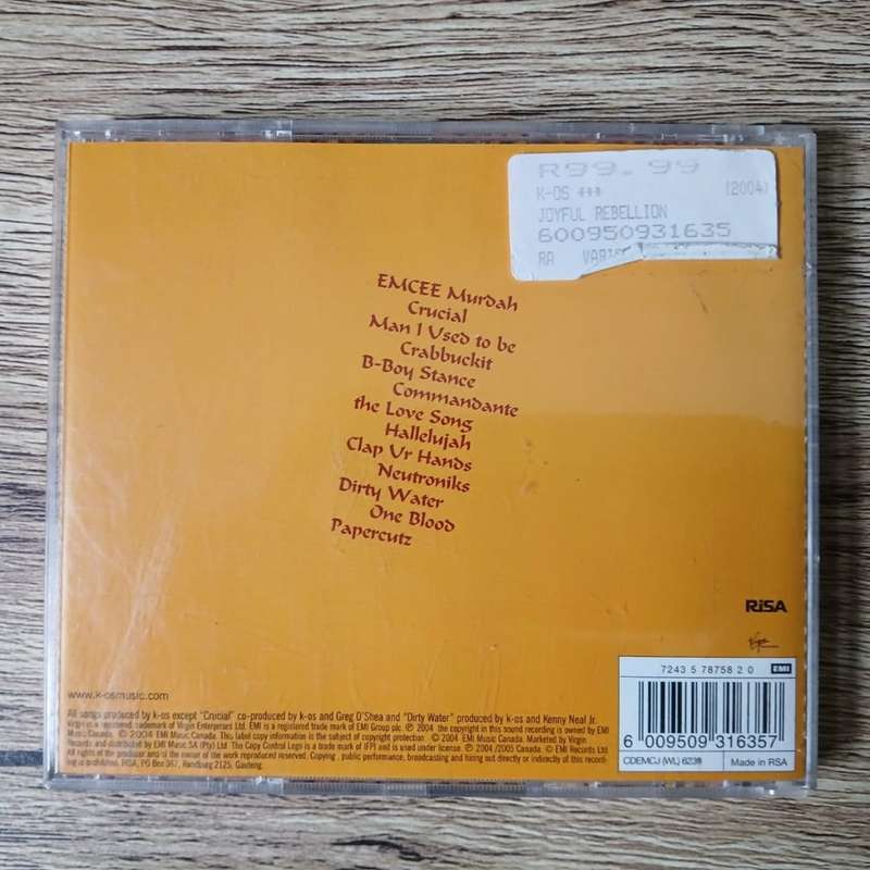 K-OS - Joyful Rebellion CD/Album (2004 SA press) VG+/VG+