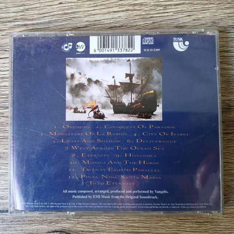 Vangelis - 1492 Conquest of Paradise OST CD/Album (1992 SA press) VG+/VG