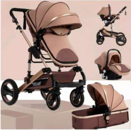 Belecoo Baby Pram Stroller - 3 Function Foldable Baby Pram with Car Seat