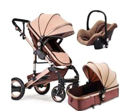 Belecoo Baby Pram Stroller - 3 Function Foldable Baby Pram with Car Seat