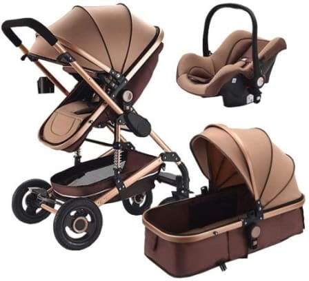 Belecoo Baby Pram Stroller - 3 Function Foldable Baby Pram with Car Seat