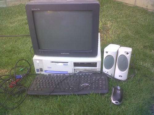 Second hand IBM computer + monitor + keyboard + mouse + speakers