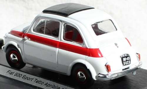Fiat 500 Sport 1959 white 1/43 Brumm NEW+boxed #4136 instant wheels