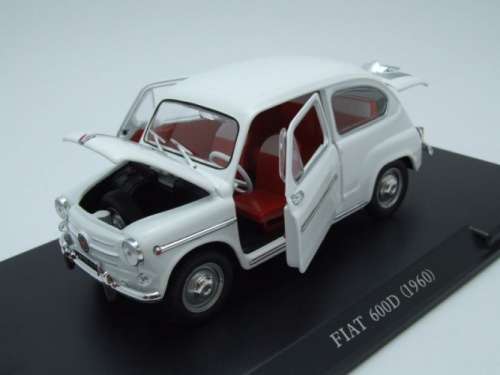 Fiat 600D 1960 white 1/24 IXO NEWinShowcase  #2129 instant wheels