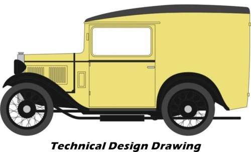 Austin Seven RN Van 1932 primrose 1/43 Oxford NEW+boxed  #4148 instant wheels