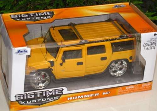 Hummer H2 Custom SUV 2009 yellow 1/24 Jada NEW+boxed  #2136 instant wheels
