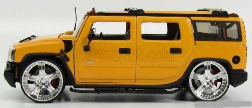 Hummer H2 Custom SUV 2009 yellow 1/24 Jada NEW+boxed  #2136 instant wheels