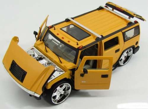 Hummer H2 Custom SUV 2009 yellow 1/24 Jada NEW+boxed  #2136 instant wheels