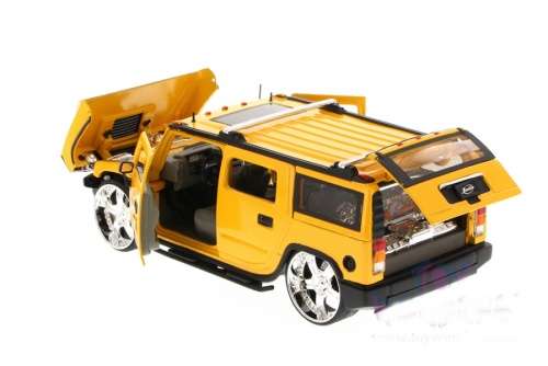 Hummer H2 Custom SUV 2009 yellow 1/24 Jada NEW+boxed  #2136 instant wheels
