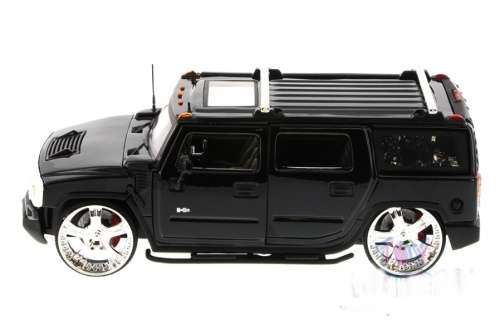 Hummer H2 Custom SUV 2009 black 1/24 Jada NEW+boxed  #2137 instant wheels