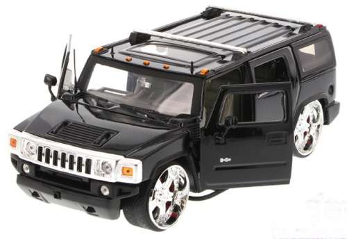 Hummer H2 Custom SUV 2009 black 1/24 Jada NEW+boxed  #2137 instant wheels