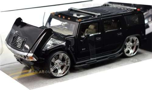 Hummer H2 Custom SUV 2009 black 1/24 Jada NEW+boxed  #2137 instant wheels
