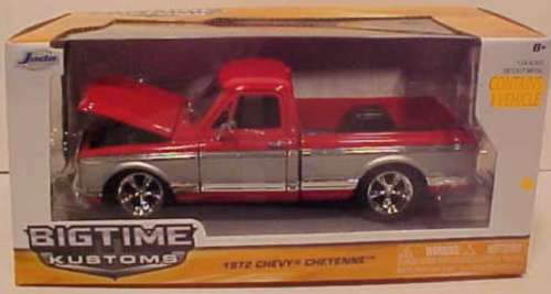 Chevrolet Cheyenne Fleetside Pickup 1972 red+silver 1/24 Jada NEW+boxed  #2138 instant wheels