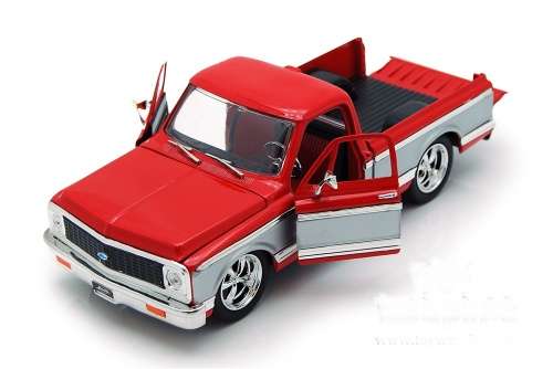 Chevrolet Cheyenne Fleetside Pickup 1972 red+silver 1/24 Jada NEW+boxed  #2138 instant wheels