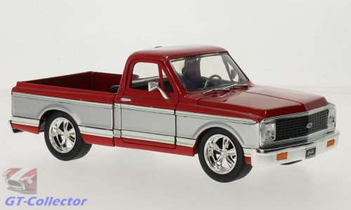 Chevrolet Cheyenne Fleetside Pickup 1972 red+silver 1/24 Jada NEW+boxed  #2138 instant wheels