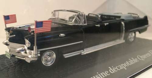 Cadillac Limo 1956 open Ike Eisenhauer+QE.2 black 1/43 Norev NEW+boxed  #4201 instant wheels