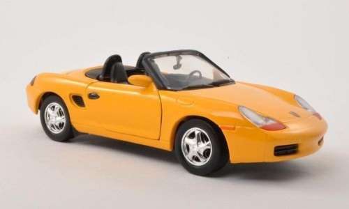 Porsche Boxster 986 cabrio 2004 yellow 1/24 Motormax NEW+boxed  #2150 instant wheels